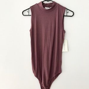Maroon Mock Neck Bodysuit